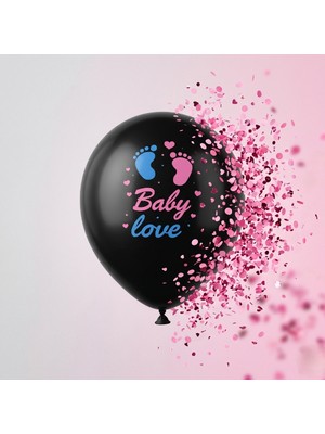 Mabelme Store Pembe Konfetili Cinsiyet Balonu