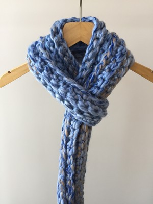 Mora Knit Atkı El Örgüsü Yünlü Çok Renkli Atkı