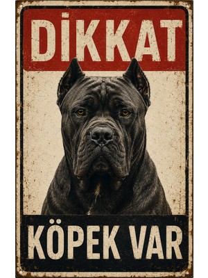 Lucena Retro Dikkat Köpek Var Cane Corso Metal Uyarı Tabelası Dekoratif Kapı Levhası
