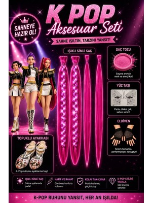3b Kids Kpop Mira Huntrix Iblis Avcıları Aksesuar Ayakkabılı Set Doğum Günü Parti  Kpop Ayakkabı Peruk Işıklı Saç Seti