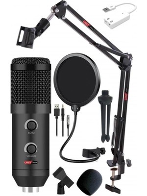 Delixa BM300 USB Condenser Mikrofon Stand ve Filtre (BM800 Usb)