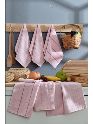 Delixa Mira Home 6 Lı El Yüz Mutfak Havlusu Seti Sophia 30 x 50 cm (Pudra)