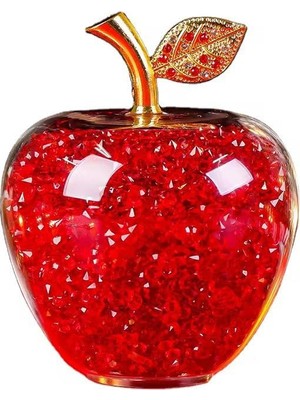 Delixa Kırmızı Kristal Cam Elma Heykelcik Paperweight Rhinestones Ile Ev Dekor Noel Dekorasyon