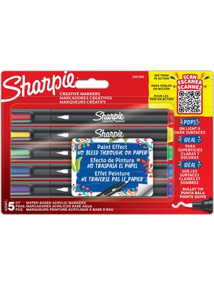 Delixa Sharpıe Creative Marker Kalemleri | Yuvarlak Uçlu Su Bazlı Kalemi | Mürekkep Kağıda Geçirmez ve Çoğu