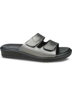 Ceyo 9984-8 Memory Foam Comfort Taban Kadın Terlik Platin 35-40