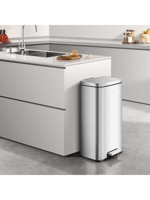 Primanova Eco Madıson Paslanmaz  45 Lt (20 Lt+25 Lt) Çift Hazneli Pedallı Çöp Kovası Yumuşak Kapanma Modern Tasarım