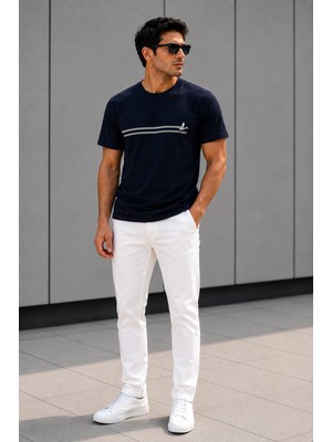 Moda Luxery Erkek Sıfır Yaka Kısa Kol Tshirt