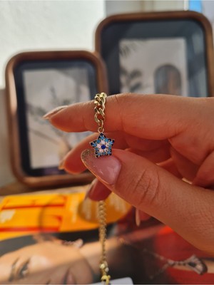 Xuping Jewelry Modern Gold Yıldız Taş Detaylı Zincir Bileklik