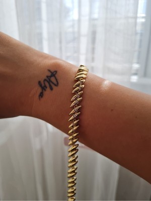 Xuping Jewelry Gold Renk Taş Detaylı Kadın Zincir Bileklik
