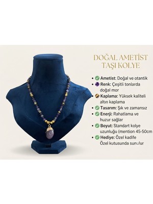 💜 Doğal Ametist Kolye – Zarafet ve Doğallık Bir Arada