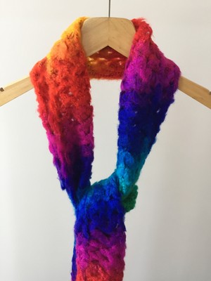 Mora Knit Atkı El Örgüsü Çok Renkli Hafif Atkı