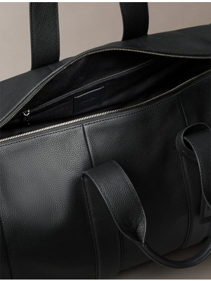 Calvin Klein Erkek Siyah Calvin Klein Leather Large Duffle, Ub1 Siyah Erkek Spor Çantası