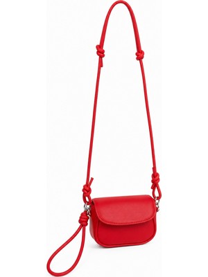 Adelina Bags Ayarlanabilir Düğüm Detay Askılı Kadın Kırmızı Çapraz Çanta El ve Omuz Çantası