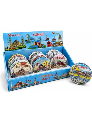 Mabelme Store Taşlı Istanbul Temalı Ince El Aynası ALK5821