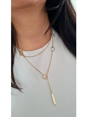 CM Jewelry 14K Altın Renk Dolamalı Tasarım Kolye