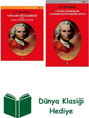 Say Jean - Jacques Rousseau 2 Kitap Seti + Dünya Klasiği Hediye