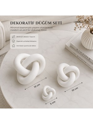 Emas Design 3D Zen Trio Dekor Seti 3lü Beyaz