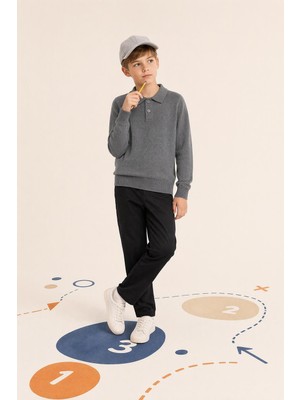 Perendi Unisex Polo Yaka Triko Kazak