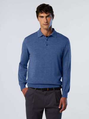 North Sails Merino Yün Polo Yaka Erkek Triko Kazak 12GG