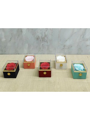 Ozkr Store Romantik  Gül Yüzük Kutusu Kare ALK5008