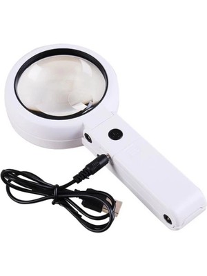 Ozkr Store USB Şarj Edilebilir Katlanabilir 3.510X Büyüteç 8 Ledli Masa ve Eliçin  Taşınabilir Büyüteç FS90RC