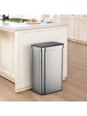Primanova Eco Horizon x Sensörlü Dikdörtgen Iç Kovasız Paslanmaz Çöp Kovası 50 Lt