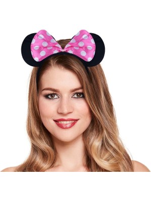 Ozkr Store Pembe Fiyonklu Minnie Mouse Tacı Mini Kulak