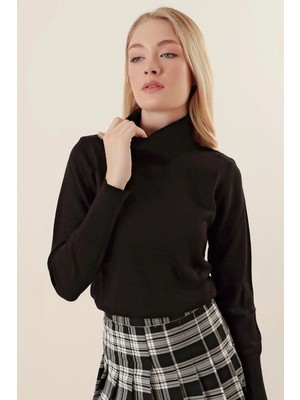 Onno Style Düz Balıkcı Yaka Basic Kazak
