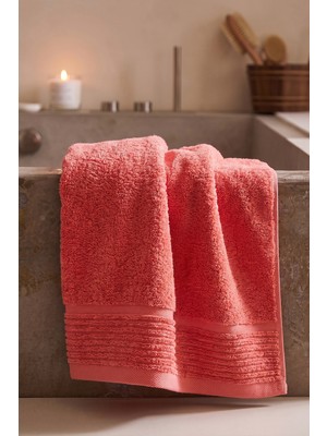 Teohomelinens  Ephesus Banyo Havlusu Seti, 2'li Set, %60 Bambu %40 Pamuk, Nar Çiçeği