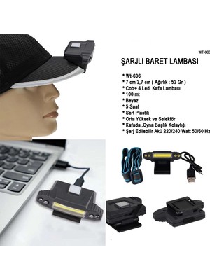 Ozkr Store Şarjlı Baret Lambası  WT-606
