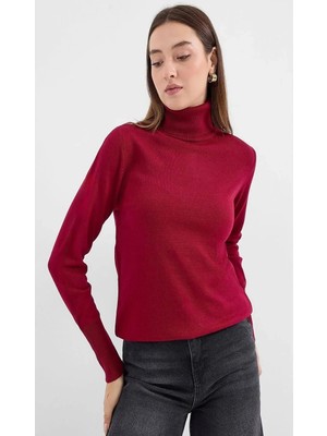 Onno Style Düz Balıkcı Yaka Basic Kazak