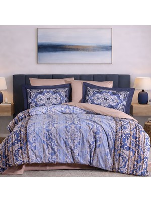 Hobby Alandra Indigo - Poplin Çift Kişilik Nevresim Takımı