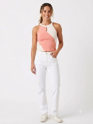 Onno Style Askılı Kolsuz Halter Yaka Triko Kadın Bluz