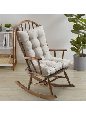 Sweet Home Collection Sallanan Sandalye Minderi, Birinci Sınıf Püsküllü Pedler, Kaymaz Arka Kısım, Bağcıklı Üst ve Alt Set, 1 Adet (1 Adet), Keten