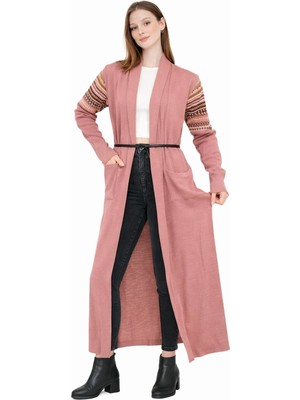 Onno Style Spor Triko Kilim Desenli Uzun Hırka