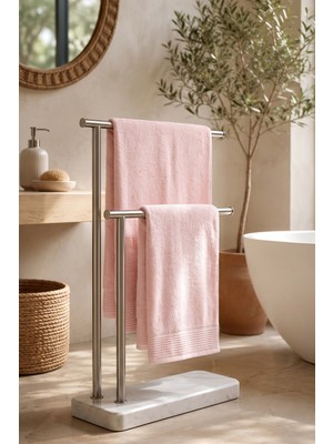 Teohomelinens  Ephesus Banyo Havlusu Seti, 2'li Set, %60 Bambu %40 Pamuk, Pembe