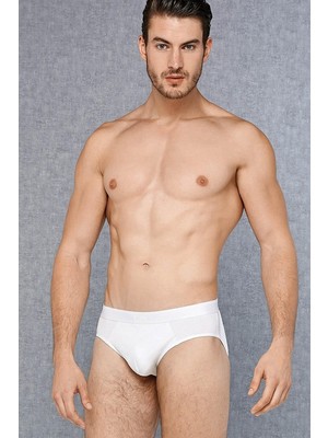 Doreanse 1327 Erkek Pamuklu Bel Bantlı Beyaz 3 Lü Slip