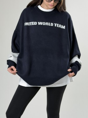 Cocopelli Oversize New York Kadın Lacivert Triko COC2579