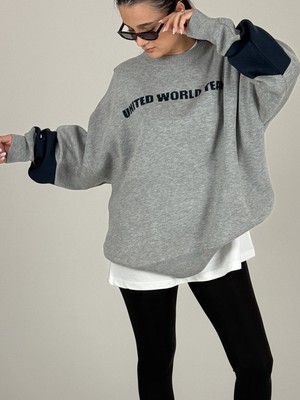 Cocopelli Oversize Gri New York Kadın Triko Sweat COC1097