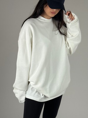 Cocopelli Oversize Ekru Kadın Sweat COC1188