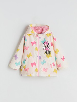 Lc Waikiki Yeni Sezon Kapüşonlu Minnie Mouse Baskılı Kız Çocuk Mont
