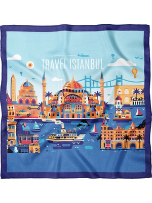 Sultan İpek Istanbul Desenli Fular/ Bandana 70X70CM