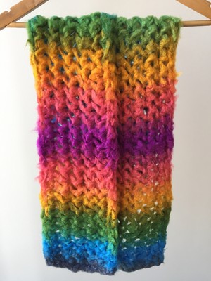 Mora Knit Atkı El Örgüsü Çok Renkli Hafif Atkı