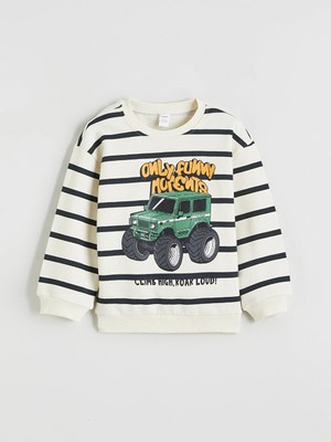 Lc Waikiki Yeni Sezon Araba Baskılı Erkek Çocuk Sweatshirt