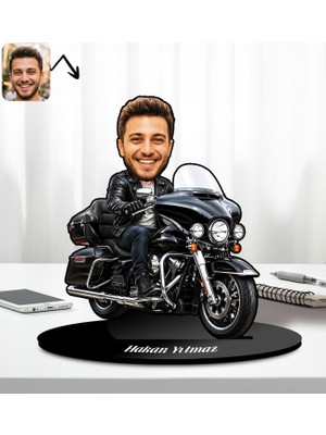 Bk Gift Kişiye Özel Motorcu Erkek Tasarımlı Karikatür Biblo