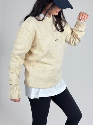 Cocopelli Basic Bej Kadın Sweatshirt COC1194