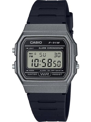 Casio F-91WM-1BDF Erkek Dijital Kol Saati 10 ATM Suya Dayanıklı Siyah Silikon Kordon