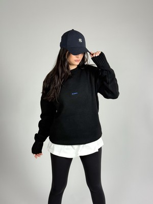 Cocopelli Basic Siyah Kadın Sweatshirt COC1197