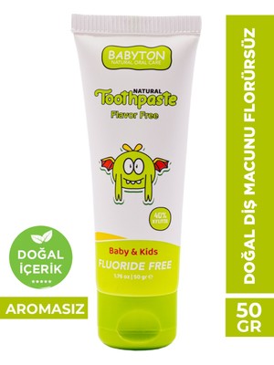 Babyton Doğal Diş Macunu Aromasız Florürsüz 50 gr