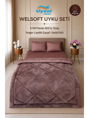 Uysal Yorgan Welsoft Akfil Çift Kişilik Uyku Seti GÜL KURUSU